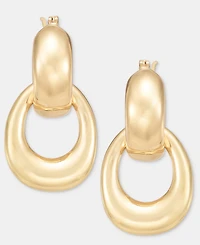 Lauren Ralph Lauren Gold-Tone Puffy Hoop Drop Earrings