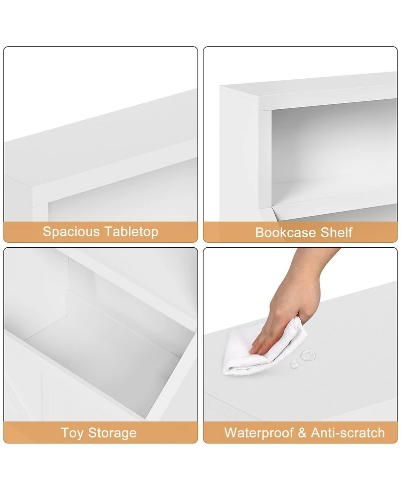 gaomon Kids Bookshelf and Toy Storage, Wooden Toddler Bookcase Cabinet with Storage Organizer