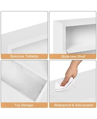 gaomon Kids Bookshelf and Toy Storage, Wooden Toddler Bookcase Cabinet with Storage Organizer