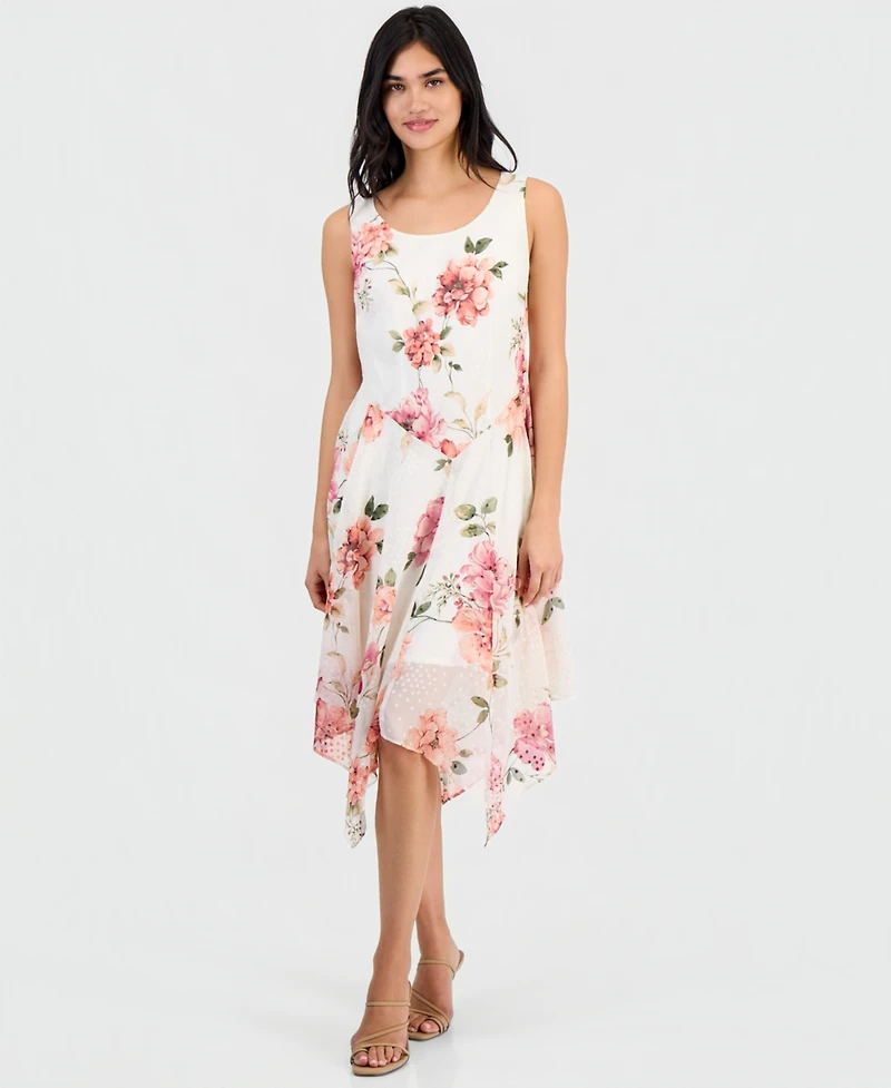 Robbie Bee Petite 2-Pc. Floral Chiffon Jacket & Dress Set