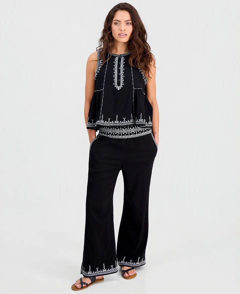 And Now This Petite Embroidered-Trim Tank Top, Macy's Exclusive