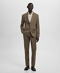 Mango Men's Stretch Fabric Super Slim-Fit Suit Trousers