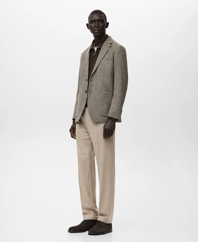 Mango Men's Slim Fit Wool Blend Blazer