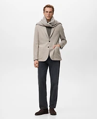 Mango Men's Slim Fit Flecked Wool Blazer