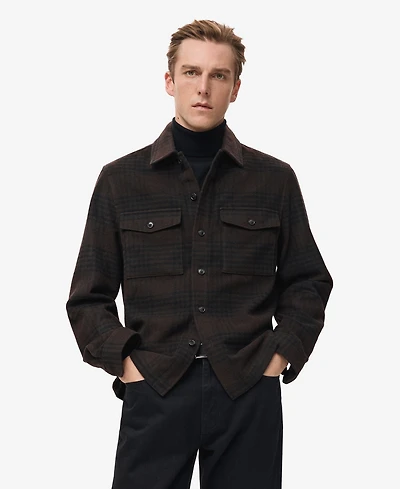 Mango Men's Check Wool-Blend Overshirt