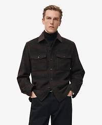 Mango Men's Check Wool-Blend Overshirt