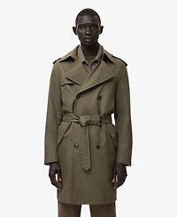 Mango Men's Water-Repellent Belted Trench Coat