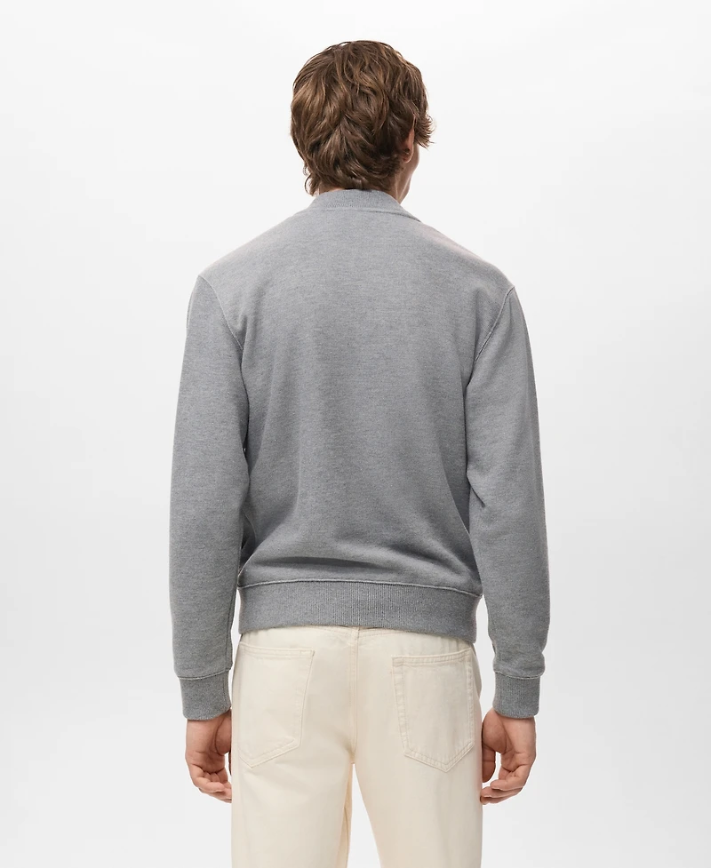 Mango Men's Bomber Zip Hoodie