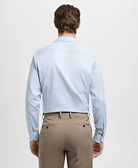 Mango Men's Slim Fit Structured Dress Shirt