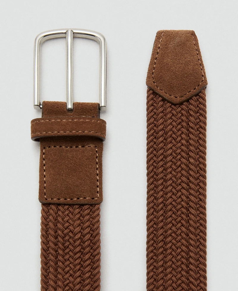 Mango Men's Braided Elastic Belt