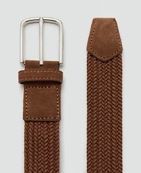 Mango Men's Braided Elastic Belt