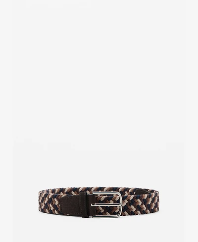 Mango Men's Braided Elastic Colored Belt