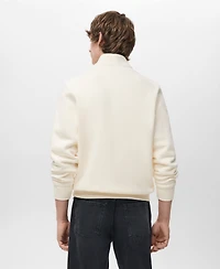 Mango Men's Regular-Fit Cotton Zipper Sweatshirt