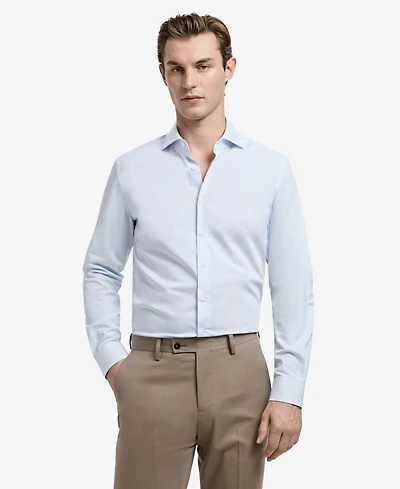 Mango Men's Slim Fit Thousand Striped Dress Shirt