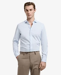 Mango Men's Slim Fit Thousand Striped Dress Shirt