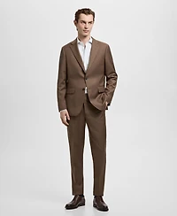 Mango Men's Slim Fit Cotton Striped Dress Shirt