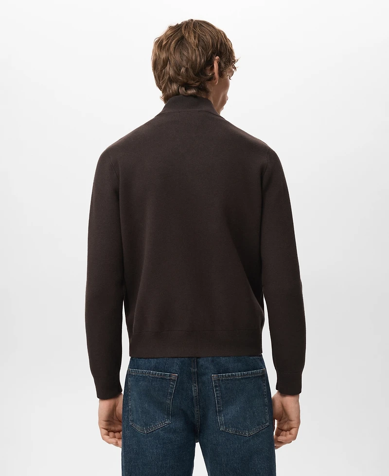 Mango Men's Combined Leather And Suede Jacket