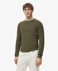 Mango Men's Fine Rib-Knit Cotton Sweater