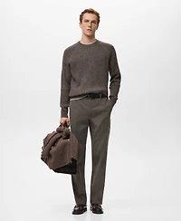 Mango Men's Wool-Blend Rib-Knit Sweater