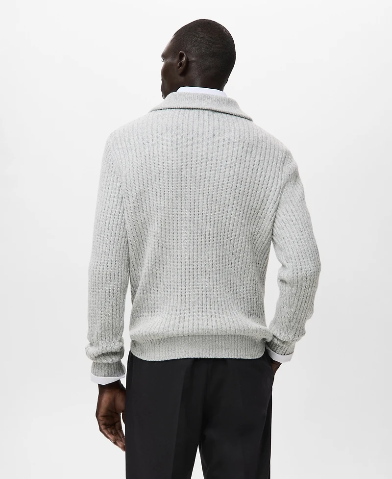 Mango Men's Wool-Blend Zipper Sweater