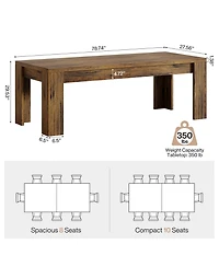 Tribesigns Farmhouse Dining Table for 6-8, Large Rectangle Kitchen Table with Heavy Duty Legs