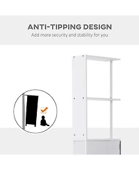 Homcom 54" Tall Bathroom Cabinet Shelf Storage W/ Drawers,