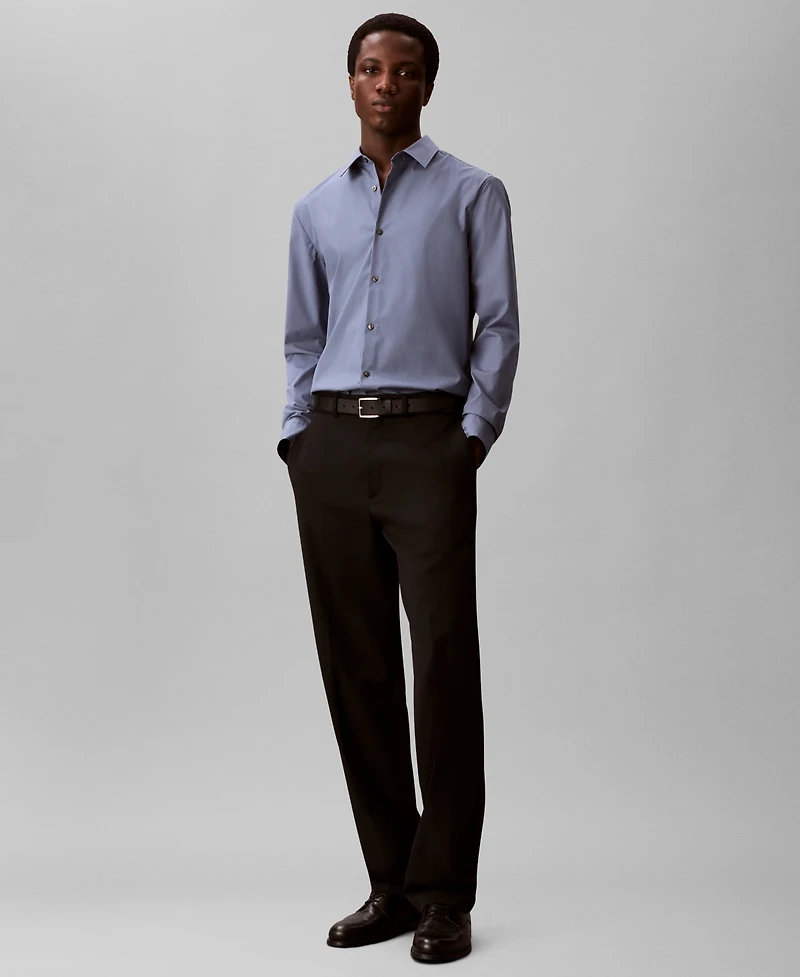 Calvin Klein Men's Stretch Striped Slim-Fit Dress Shirt