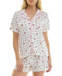 Sincerely Jules Women's Wonder Rib Notch Collar Top & Shorts, 2-Piece Set