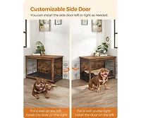 Cozito Indoor Dog Crate Furniture with Double Doors, Reversible Side Door, Removable Tray, 38.6" L, Top 154 lb