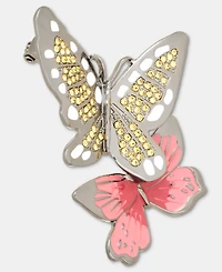 Anne Klein Pave Double Butterfly Pin