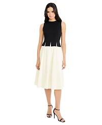 Maggy London Women's Crew Neck Midi Dress