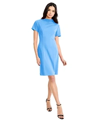 Maggy London Women's Mock Neck Short-Sleeve Dress