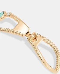 Anne Klein Crystal & Stone Openwork Bangle Bracelet