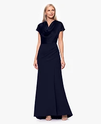 Betsy & Adam Women's Cowl Neck Long Gown