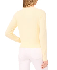 CeCe Women's Crewneck Long-Sleeve Cardigan