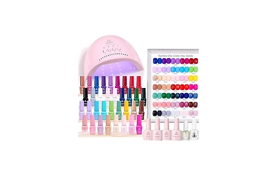 Beetles Gel Nail Polish Kit with Uv Light, 35 Colors (68 pcs)