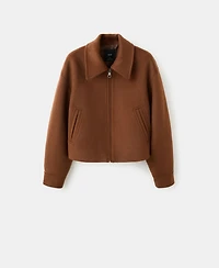 Mango Women's Shirt Collar Wool Jacket