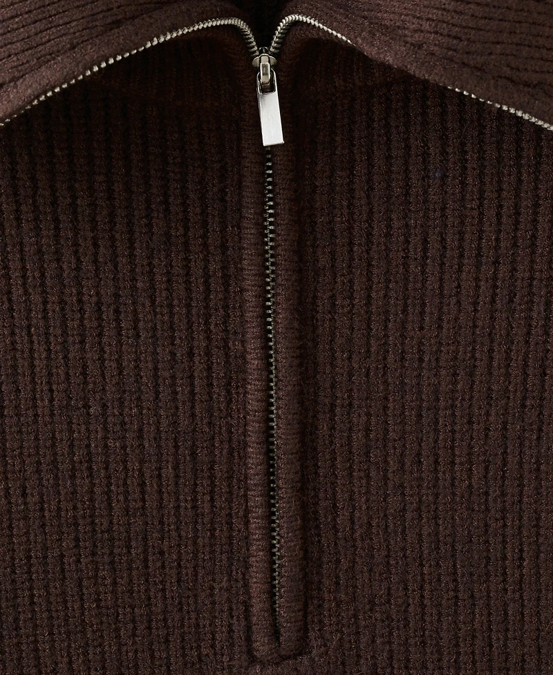 Mango Women's Contrasting Zipper Collar Sweater