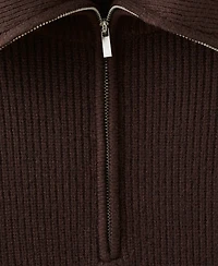 Mango Women's Contrasting Zipper Collar Sweater