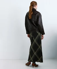 Mango Women's Checked Long Skirt