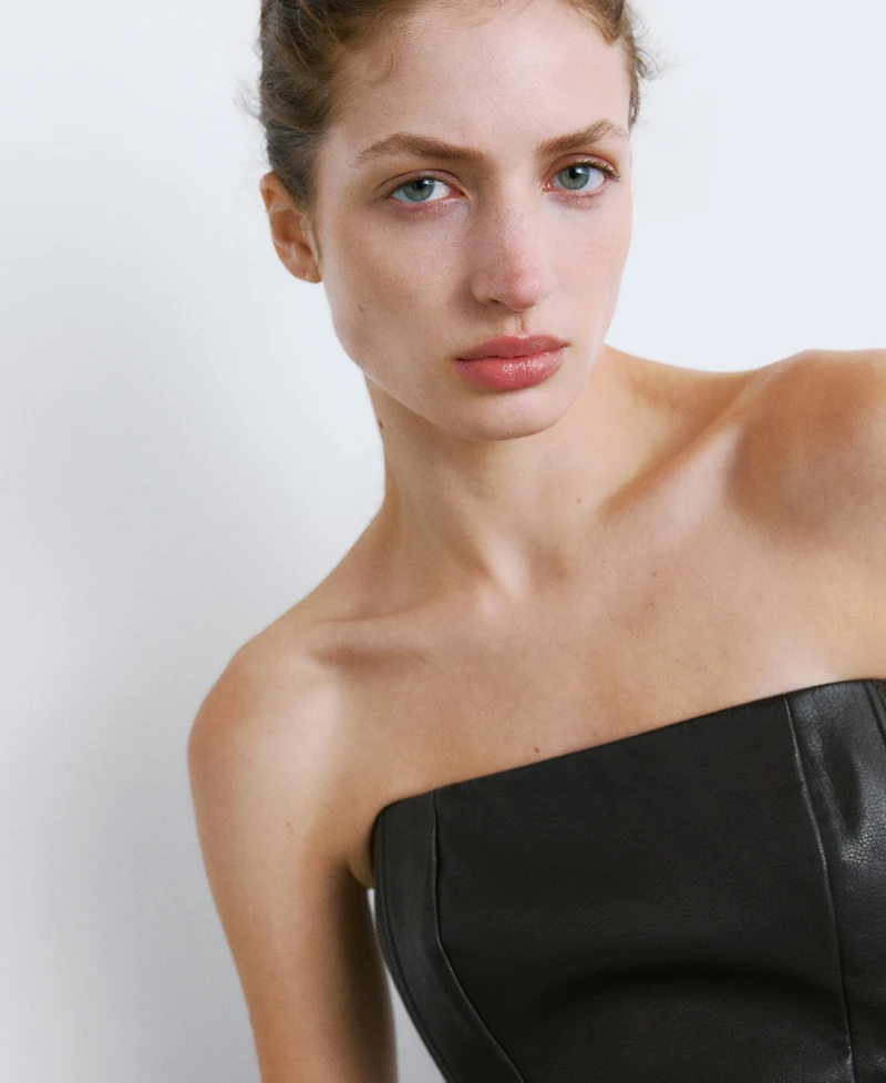 Mango Women's Short Faux-Leather Dress