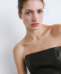 Mango Women's Short Faux-Leather Dress