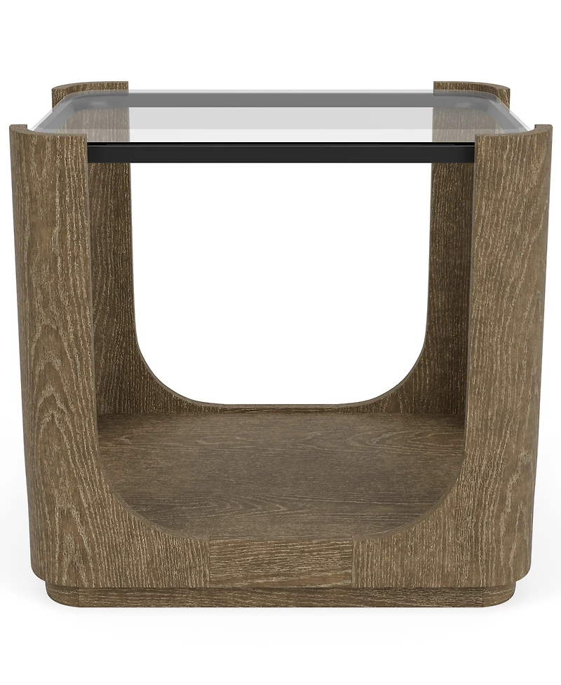 Furniture Dante 24" Glass Occasional End Table