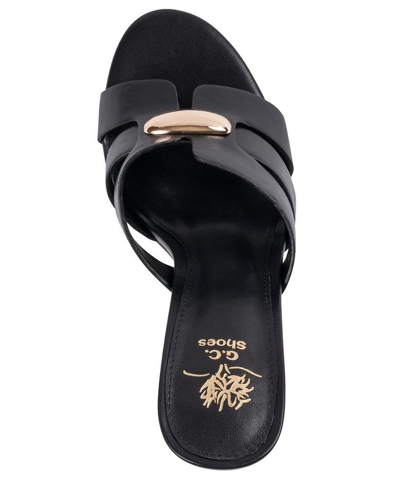 Gc Shoes Women's Verona Metal Accent Block Heel Dress Sandals