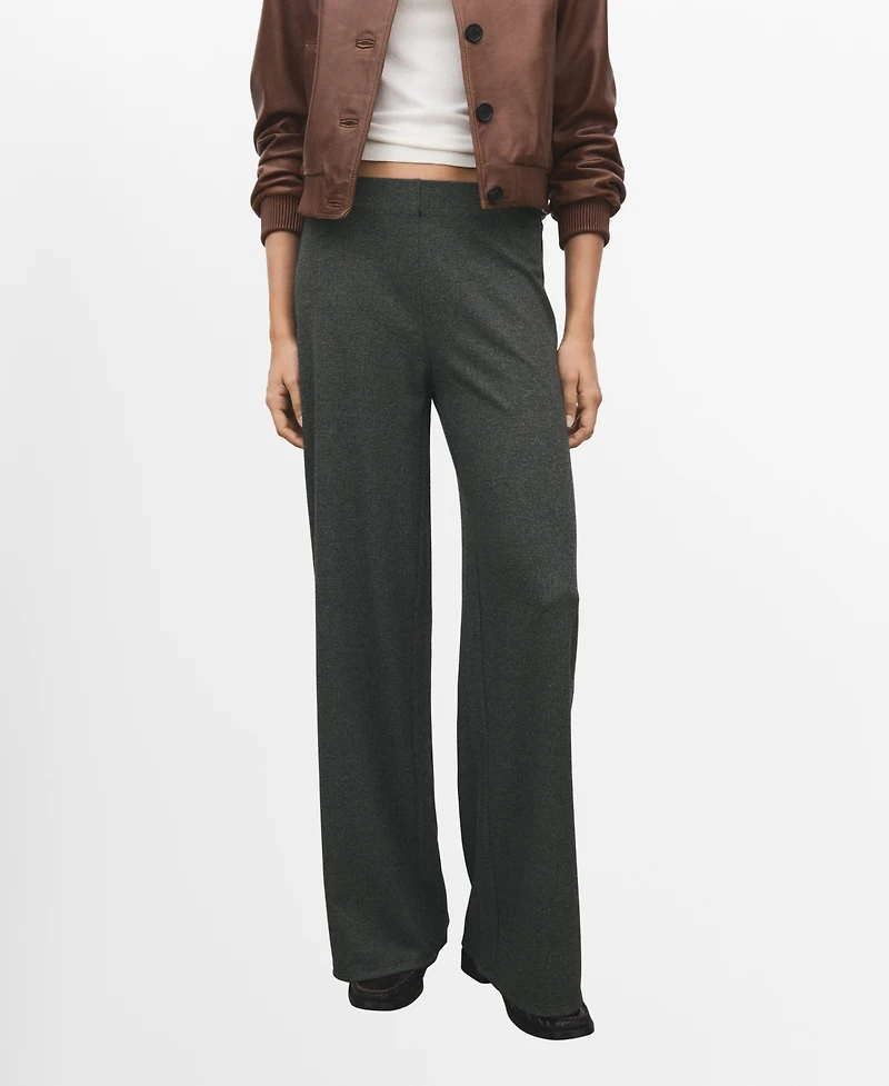 Mango Women's Elastic Waist Straight-Fit Pants