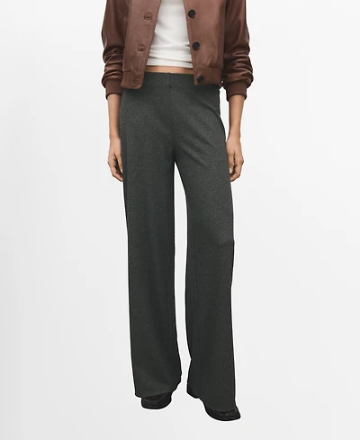 Mango Women's Elastic Waist Straight-Fit Pants
