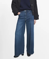 Mango Women's High-Waisted Wide-Leg Jeans
