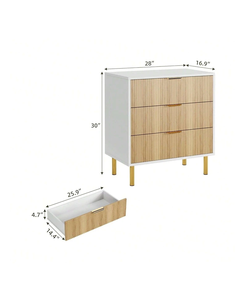 gaomon 3-Drawer Wood Dresser Chest