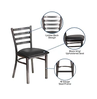 Emma+Oliver Clear Coated Ladder Back Metal Restaurant Dining Chair