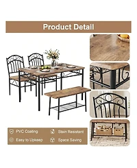 Gaomon Kitchen Table Dining Table Set For 4 4Piece Dining Room Table and Chairs 43.3inch Kitchen Table Set